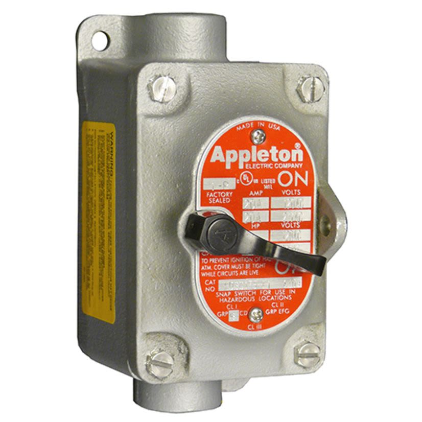 Appleton® EFDC175-3MS Dust-Ignitionproof Explosionproof Manual Motor Contactor, 600 VAC Coil, 30 A, 3 Poles